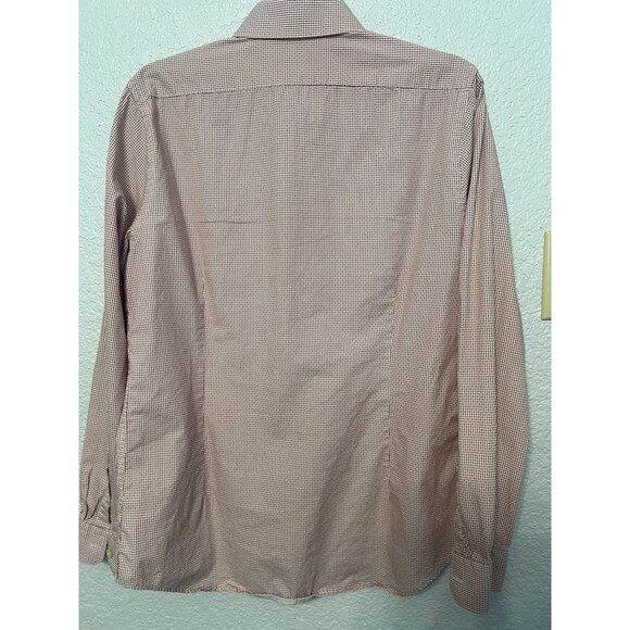 Express Mens Fitted Red & White Patterned Long Sleeve Shirt Size M Christmas - Picture 3 of 6